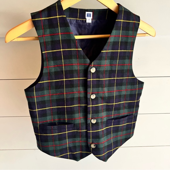 Janie and Jack Other - Janie and Jack Boys Navy Red Green Classic Holiday Christmas Plaid Vest Size 10